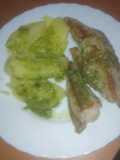 Atún a la plancha con papas y mojo de perejil