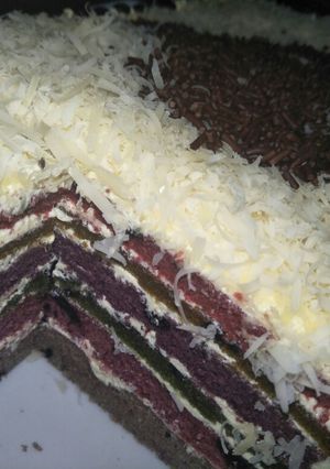 Foto resep Rainbow oreo cake kukus