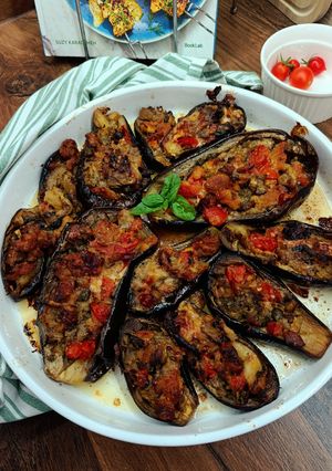 Olasz sütőben sült-töltött padlizsán 🍆 Melanzane al forno ripiene recept fotója