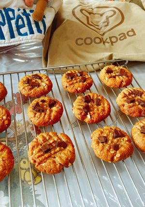 Φωτογραφία της συνταγής Τα πιο εύκολα peanut butter chocolate chunk American cookies