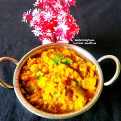 Snake Gourd Yellow Moong dal Curry - 10 mins In Pressure Cooker A picture of Snake Gourd Yellow Moong dal Curry - 10 mins In Pressure Cooker.