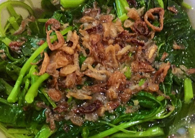 Sayur bening Bayam tabur bawang