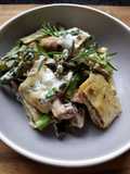 Grüner Spargel trifft Maultasche