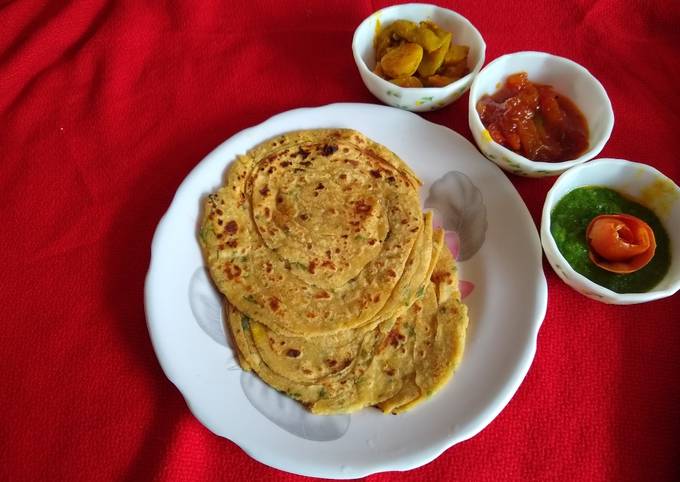 Recipe of Super Quick Homemade Mix dal laccha paratha