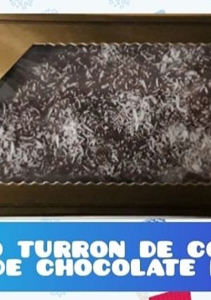 Una foto de Turrón de coco bañado de chocolate negro