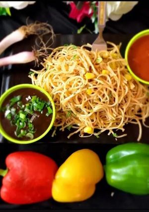 A picture of Garlic Butter corn Spaghetti.