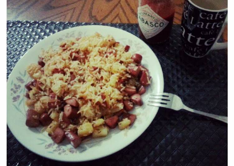 Recipe of Quick Fried Rice with Weiners &amp; Potatoes