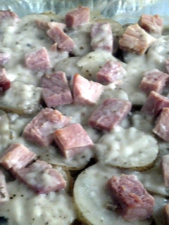 A picture of Major's ham & potato casserole.