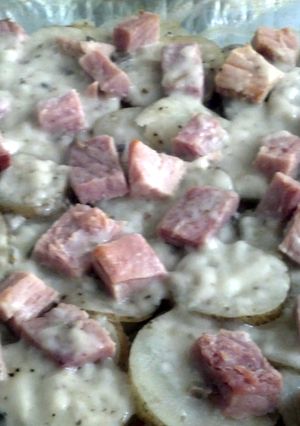 A picture of Major's ham & potato casserole.