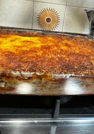 Una foto de Pastel de berenjena y carne picada