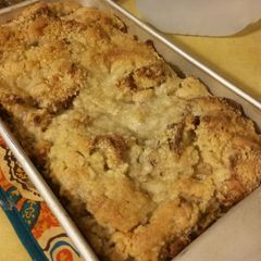 A picture of Orangey Bread Pudding with Streusel Topping.