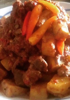 Foto resep Sambal Lado Kentang dan Kerupuk Jangek alias Kerupuk Rambak