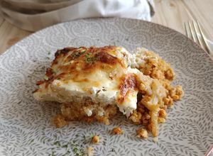 Szénhidrát csökkentett rakott karfiol quinoával és borsófehérjével recept fotója