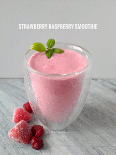 Foto resep Strawberry Raspberry Smoothie 😋👍