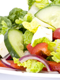 A picture of Light lettuce and feta cheese salad.