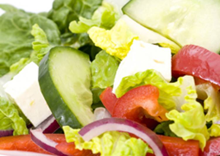 Light lettuce and feta cheese salad