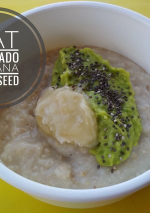 Foto resep Mpasi 8 bulan oat saus alpukat pisang