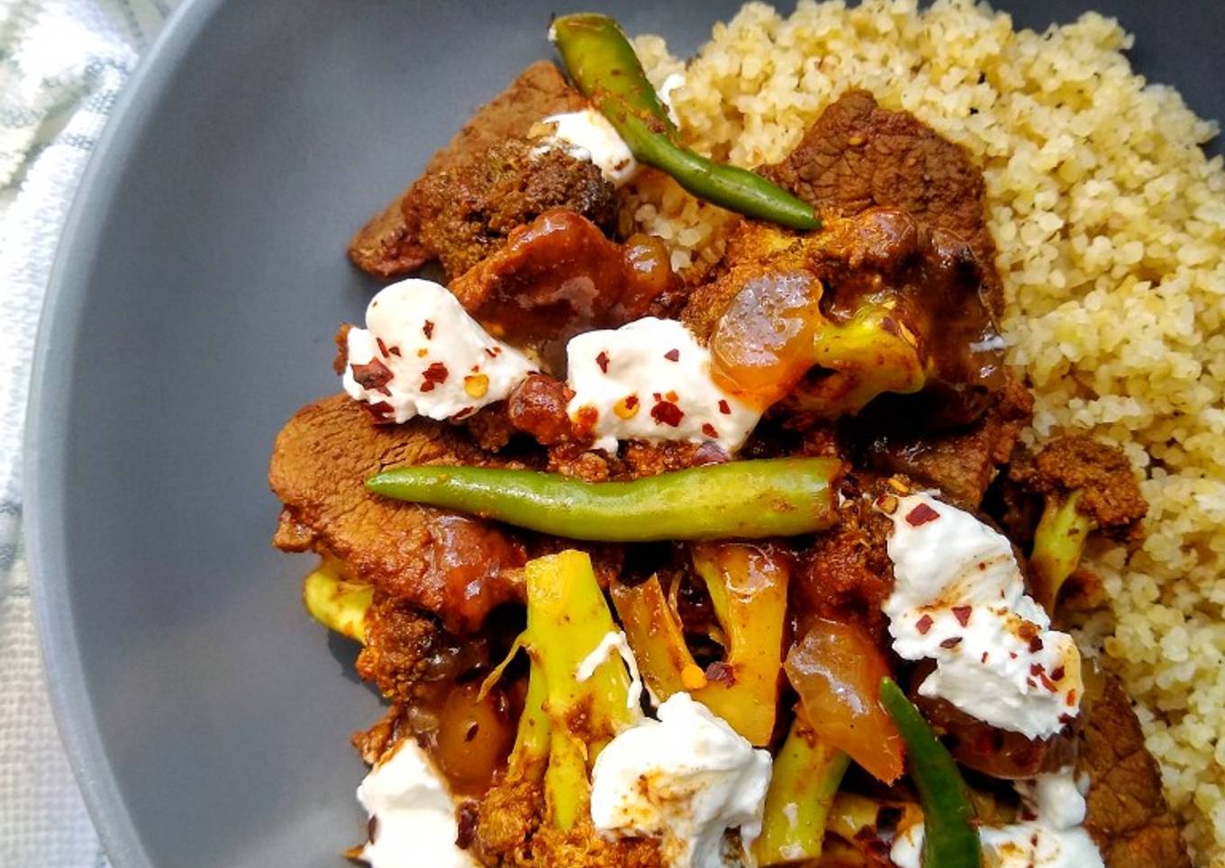 Curried Beef & Broccoli With Green Chillies