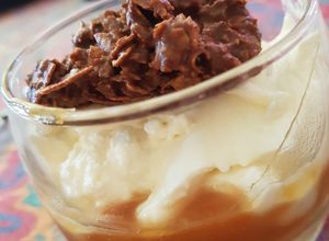Une photo de Verrine rose des sables