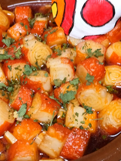 Una foto de Tronquitos de surimi al ajillo en airfryer