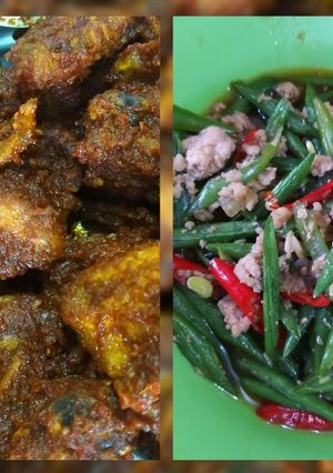 Foto resep Sayap bumbu rujak & buncis tumis daging giling
