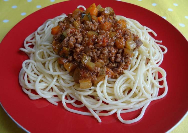 Meat &amp; more veg bolognese