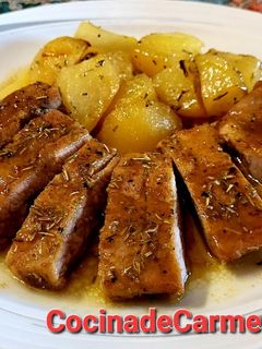 Una foto de Secreto al horno con patatas