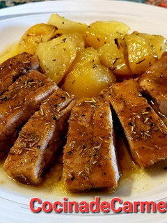 Una foto de Secreto al horno con patatas