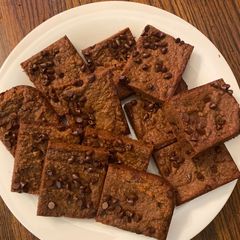 A picture of Vegan Blondies/ chickpea Blondies.