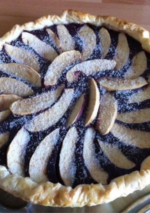 Une photo de Tarte myrtilles pommes et vanille
