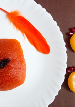 A picture of Orange rava kesari.