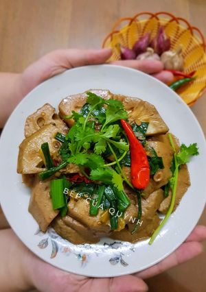 Hình của món Mít rim chay.