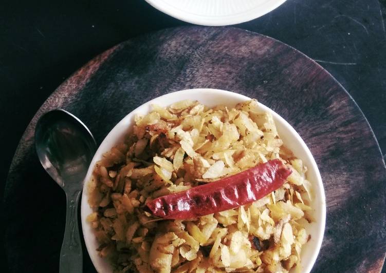 Low Oil Roasted Potato Poha