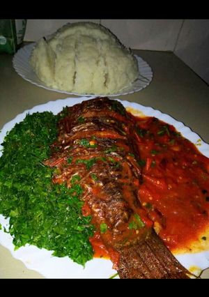 A picture of Wet fried fish.