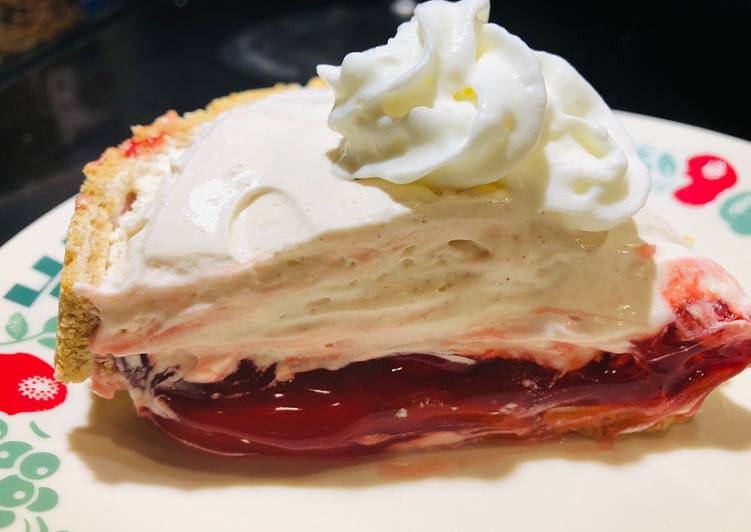 Inverted Holiday Cream Cheese Cherry Pie 🥧