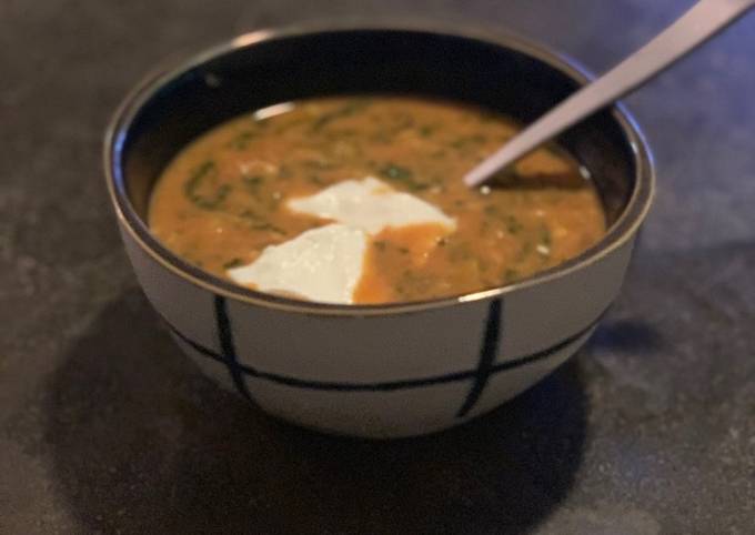 Vegan coconut lentil soup