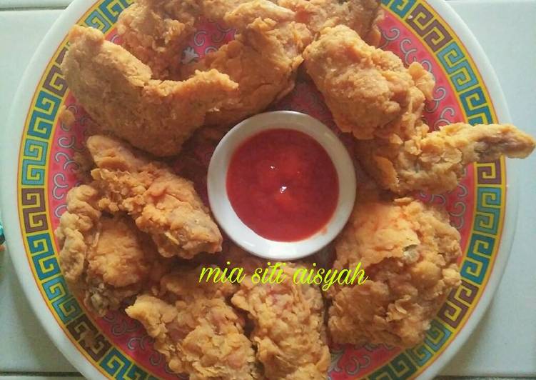 Bagaimana Menyiapkan Ayam crispy original / friedchicken original, Enak