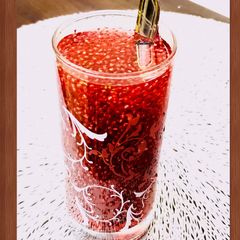 A picture of Rose chia drink.