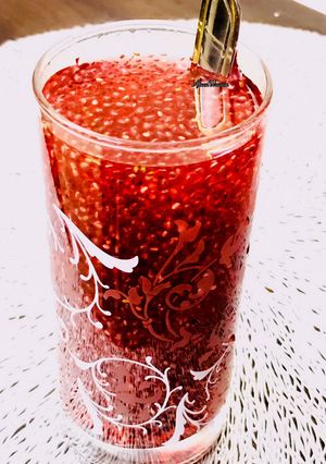 A picture of Rose chia drink.