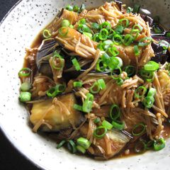 A picture of Simmered Eggplant & Enoki.