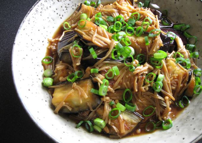 Simmered Eggplant & Enoki