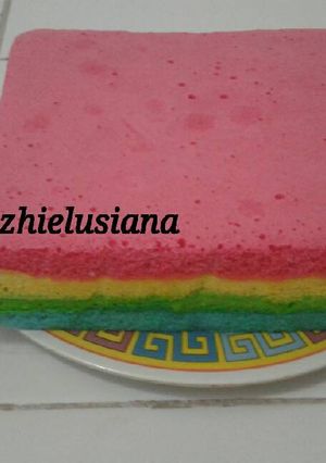 Foto resep Rainbow cake kukus simple
