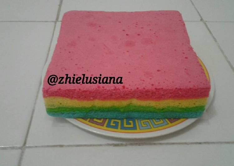 Rainbow cake kukus simple
