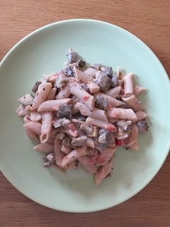 Vegán padlizsános-paradicsomos tészta recept fotója