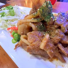A picture of Shogayaki (Stir fried pork with ginger sauce).