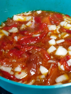 Una foto de Pimientos rojos asados