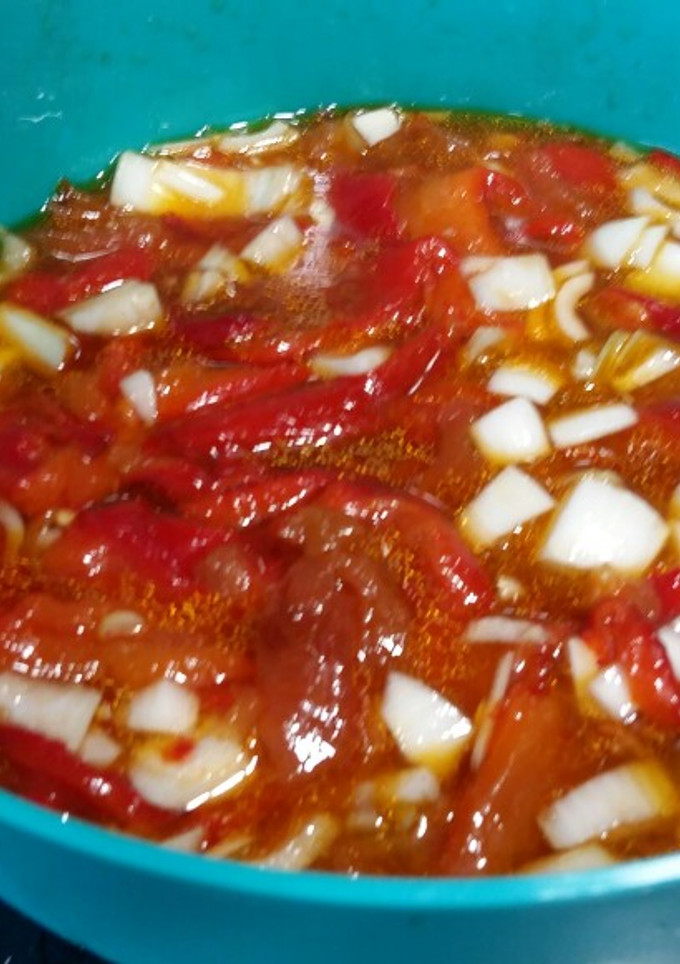 Una foto de Pimientos rojos asados