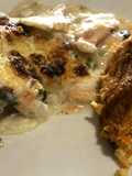 Pescado con crema y queso azul