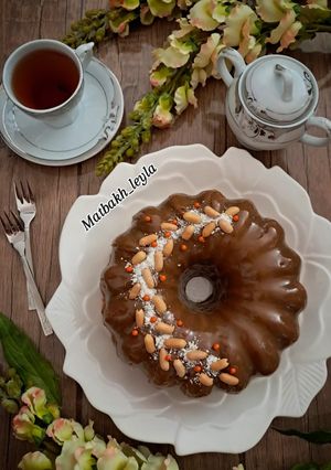 عکسی از دستور کیک قهوه با سس قهوه