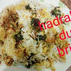 Hydrabadi dum bryani A picture of Hydrabadi dum bryani.